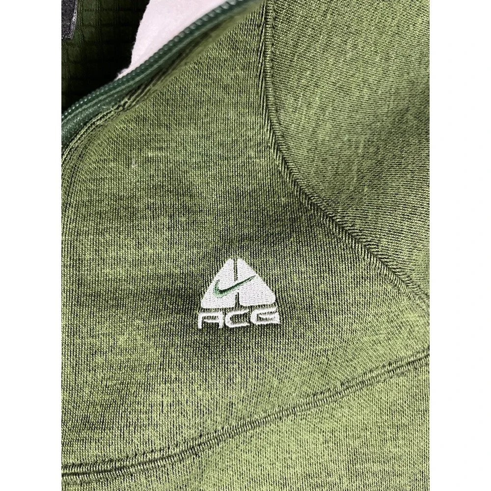 Nike ACG Fleece Jacket Green Full Zip Logo Size L Outdoor‎ Adventure